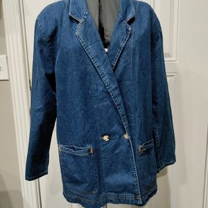 Vintage Vivaldi Jeanswear Women's Blue Denim Chore Coat Jacket Size Medium